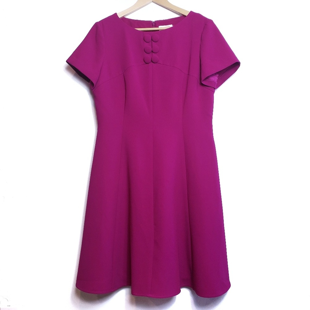 Eliza J | Pink short sleeve midi shift dress